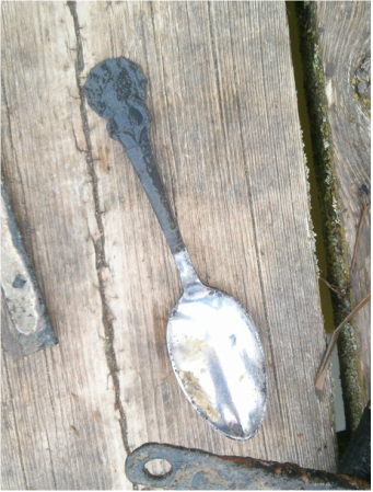 Silver spoon caught during magnet fishing