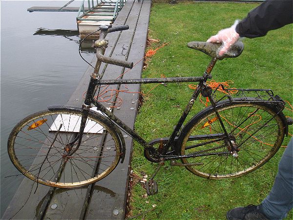 Old bike caught magnet fishing